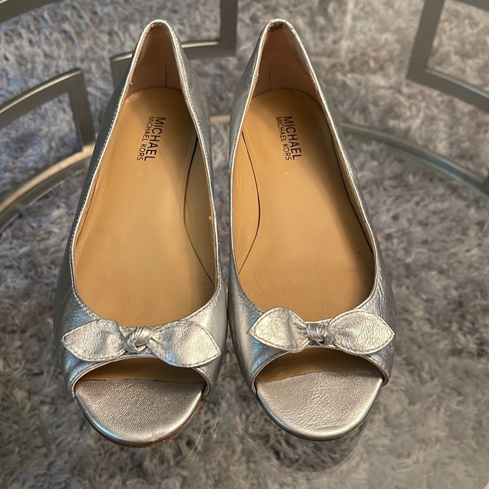 Silver flats. Michael Kors Silver flats